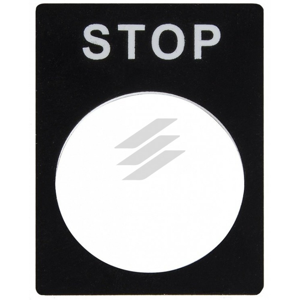 Табличка маркувальна STOP чорна для кнопок XB2, Аско-Укрем
